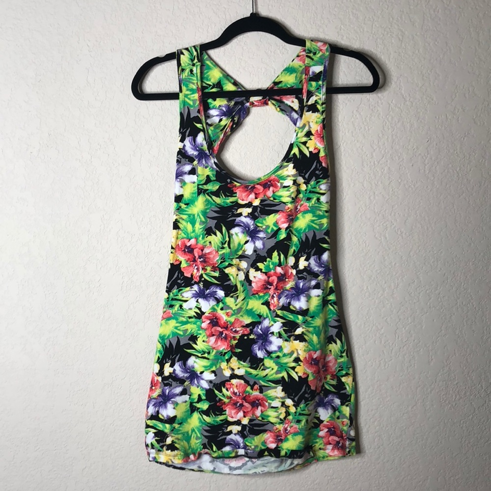 Hawaiian print body con dress